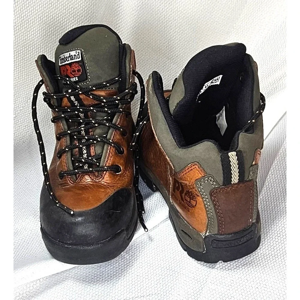 Timberland PRO‎ Series Mens Brown Leather Safety Toe Work Boots